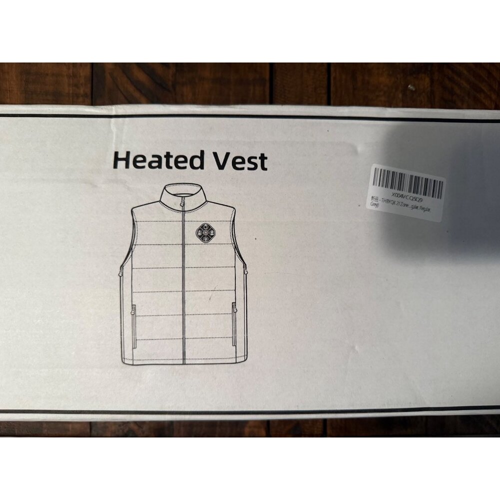 Heated Vest With Power Bank Gray THBYQK Medium Lightweight USB Charging